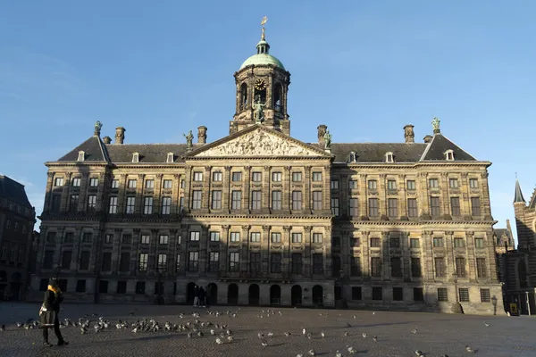 Дамба Амстердама Розміщує Детальні Будівельні Деталі — стокове фото