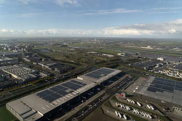 Aeropuerto Schiphol Edificio Vista Zona Operación Después Del Despegue — Foto de Stock