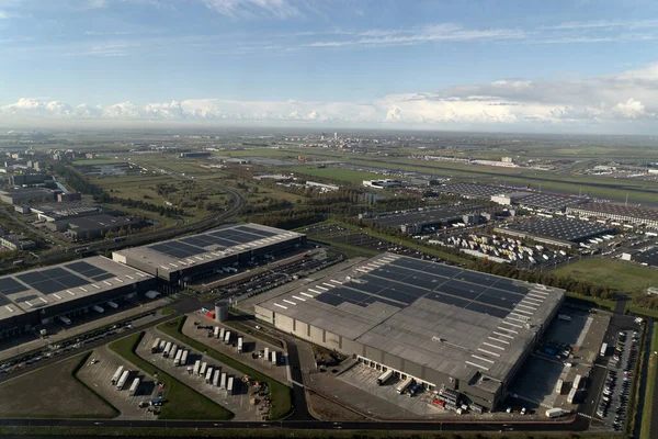 Schiphol Αεροδρόμιο Amsterdam Κτίριο Και Θέα Περιοχή Λειτουργίας Μετά Την — Φωτογραφία Αρχείου