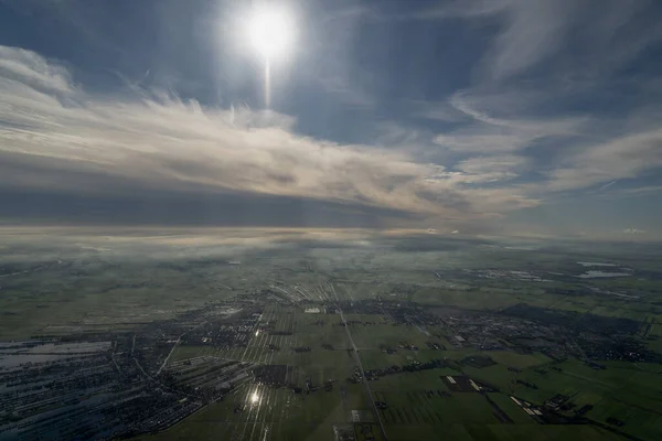 Niebla Nubes Vista Aérea Zona Ámsterdam Panorama — Foto de Stock