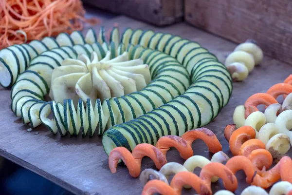 Courgettes Spaghetti Aux Carottes Assiette Pâtes Santé — Photo