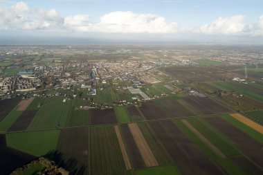 Amsterdam Liman Kanalları 'nda yollar, hava manzarası manzarası