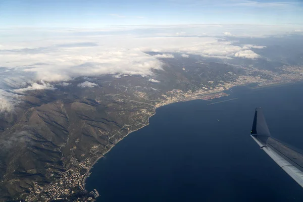 Genua Harboe Küste Luftaufnahme — Stockfoto