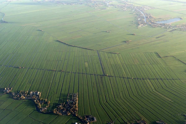 Amsterdam Netherlands Famrd Fields View Panoraama Maisema — kuvapankkivalokuva