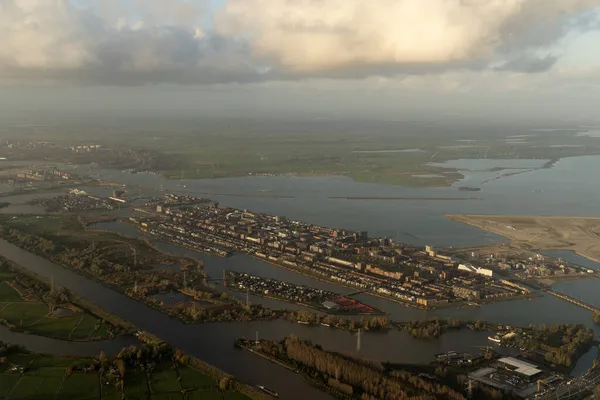 Amsterdam Havenkanalen Wegen Luchtfoto Panorama Landschap — Stockfoto
