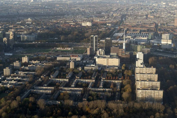 Amsterdam Harbor Κανάλια Δρόμους Αεροφωτογραφία Πανόραμα Τοπίο — Φωτογραφία Αρχείου