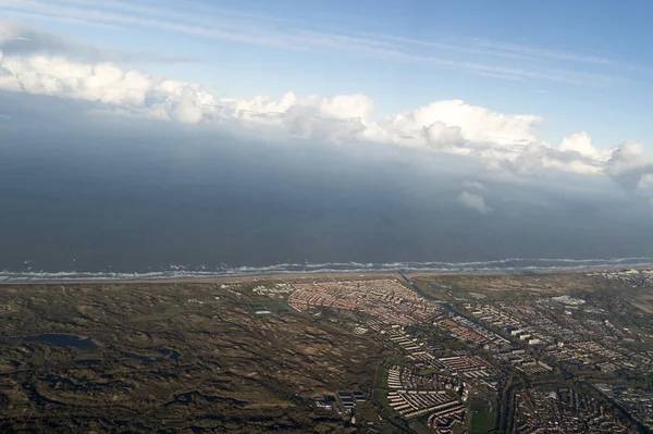 Amsterdam Harbor Kanäle Straßen Luftaufnahme Panorama Landschaft — Stockfoto