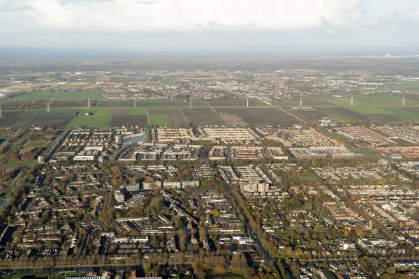 Amsterdam Harbor Channels Roads Aerial View Panorama Landscape — Stock Photo, Image