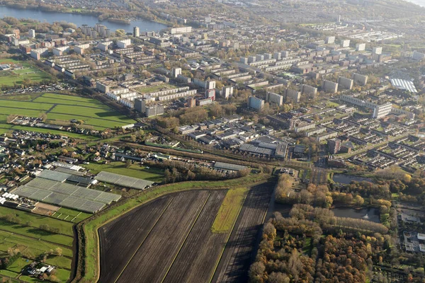 Amsterdam Harbor Kanaler Vägar Flygfoto Panorama Landskap — Stockfoto