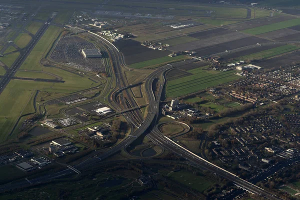 Amsterdam Havenkanalen Wegen Luchtfoto Panorama Landschap — Stockfoto