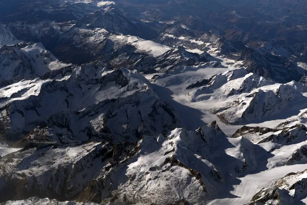 Alpi Vista Aerea Panorama Paesaggio Aereo — Foto Stock