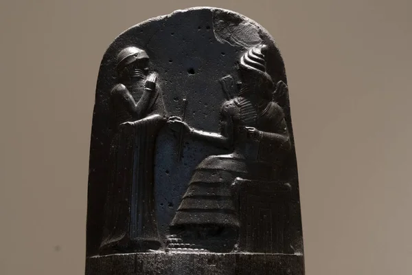 Hammurabi Zákon Kód Mezopotámie Kámen Detail — Stock fotografie