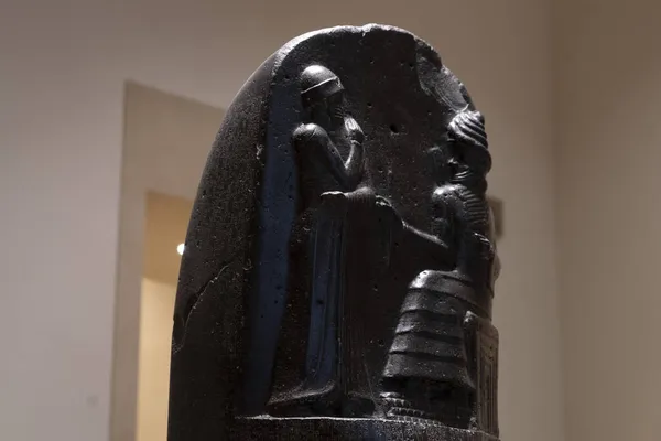 Hammurabi Zákon Kód Mezopotámie Kámen Detail — Stock fotografie
