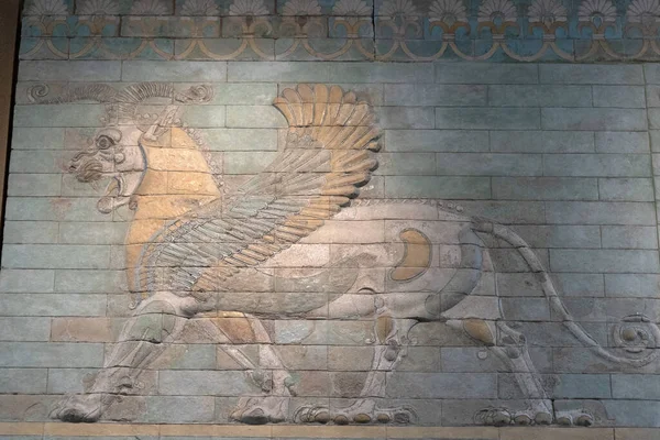 Darius King Persia Palace Bas Relief Detail Lion — Stock Photo, Image