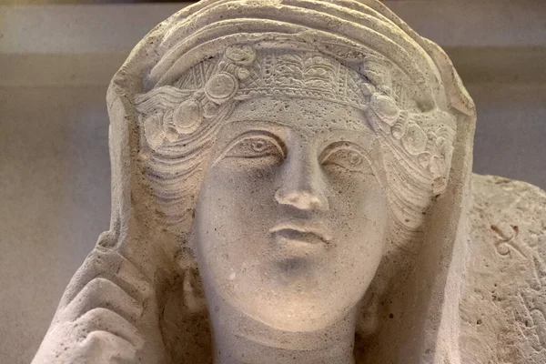 Ancienne Syrie Palmyre Détail Collection Statue — Photo