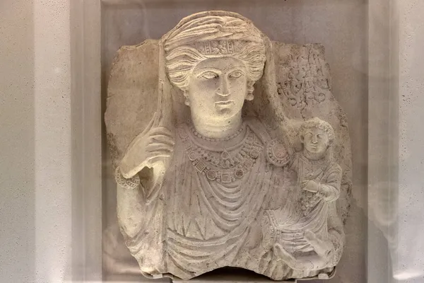 Oud Syrië Palmyra Standbeeld Collectie Detail — Stockfoto