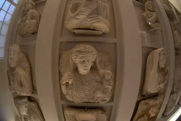 Gamla Syrien Palmyra Staty Samling Detalj — Stockfoto