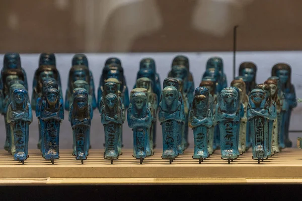 Albastru Servitor Armata Egiptean Mormânt Statuie Mică — Fotografie, imagine de stoc
