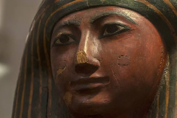 Egyptische Sarcofaag Kist Close Detail — Stockfoto