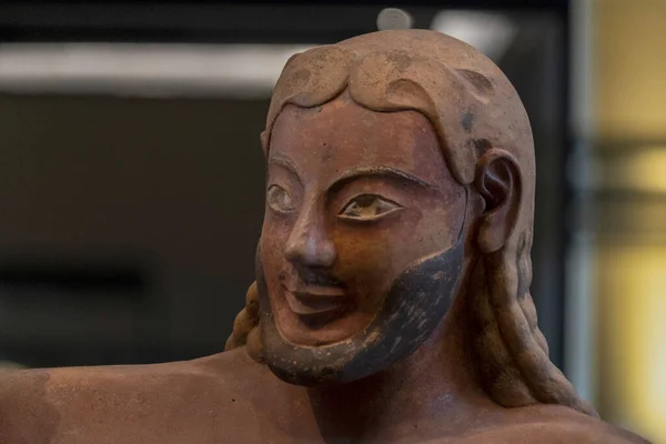 Sarcophage Étrusque Des Époux Mari Femme Amoureux Mariée Marié Cercueil — Photo