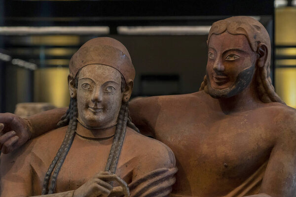 Etruscan Sarcophagus of the Spouses husband and wife lovers bride and groom coffin