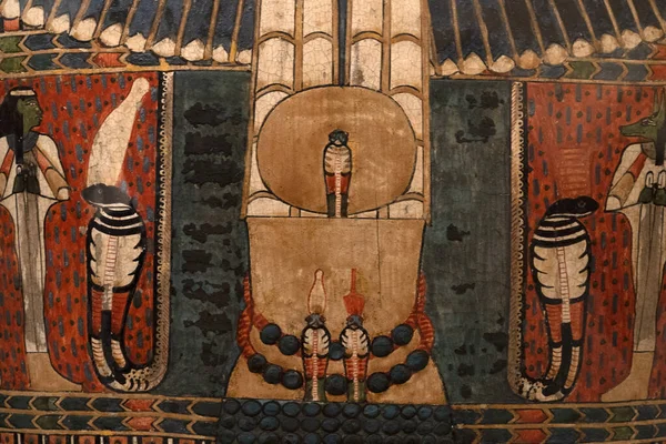Egyptský Sarkofág Rakev Zblízka Detail — Stock fotografie