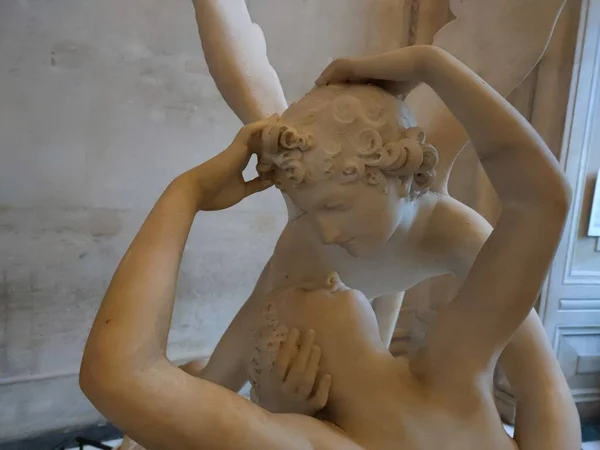 Amor Psique Estatua Mármol — Foto de Stock