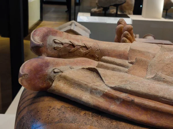 Etruskische Sarcofaag Van Echtgenoten Man Vrouw Liefhebbers Bruid Bruidegom Doodskist — Stockfoto