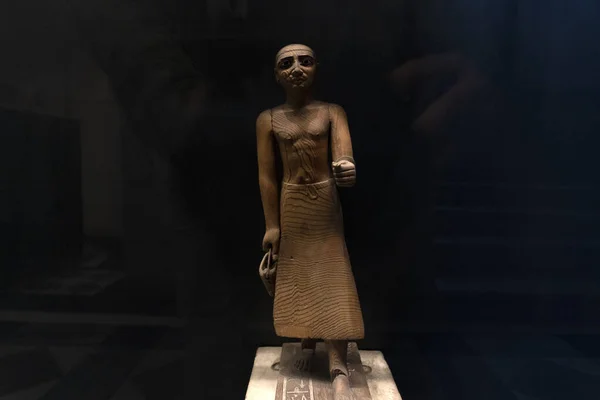 Statuia Egipteană Din Lemn Detaliază — Fotografie, imagine de stoc