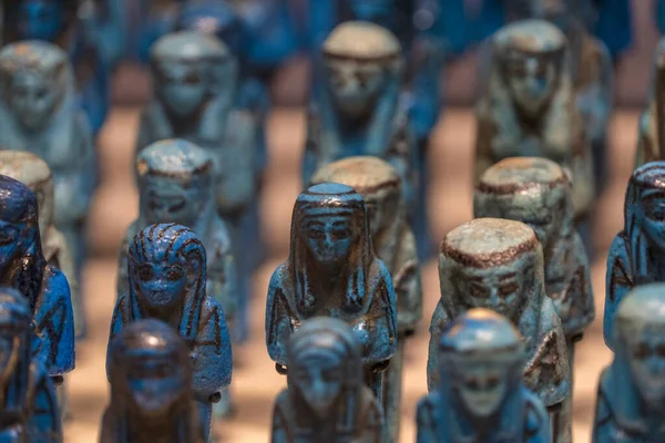Blaue Dienerarmee Ägyptisches Grab Kleine Statue — Stockfoto