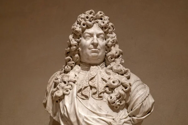 Charles Albert Ailly Vznešený Francouzský Muž Mramorová Busta Socha Detail — Stock fotografie