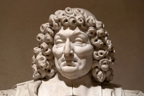 Pierre Seguier Noble Buste Homme Français Marbre Détail Statue — Photo