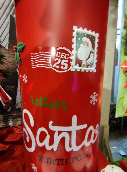 Babbo Natale Natale Casella Postale Dettaglio — Foto Stock