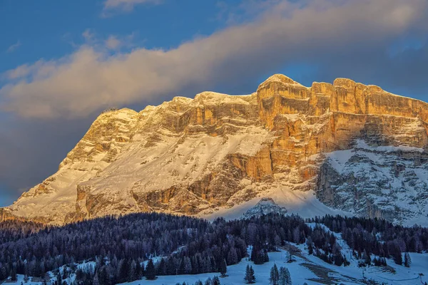 Croce Mountain Dolomites Sunset Badia Italy — Stock Photo, Image