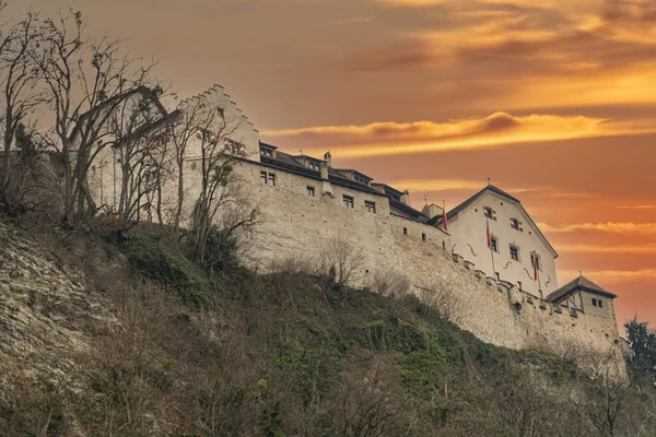Castillo Vaduz Liechtenstein Atardecer —  Fotos de Stock