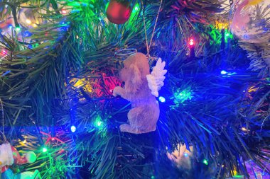 Köpek cocker spaniel noel xmas cam el zanaatkar top detayı yaptı