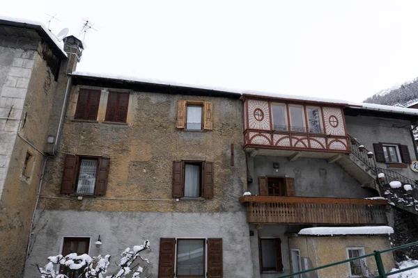 Bormio Medieval Village Valtellina Italy Snow Winter Season — Fotografia de Stock