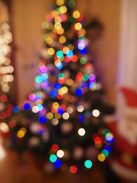 Christmas Tree Lights Blur Background Texture — Foto Stock