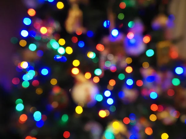 Christmas Tree Lights Blur Background Texture — Stockfoto