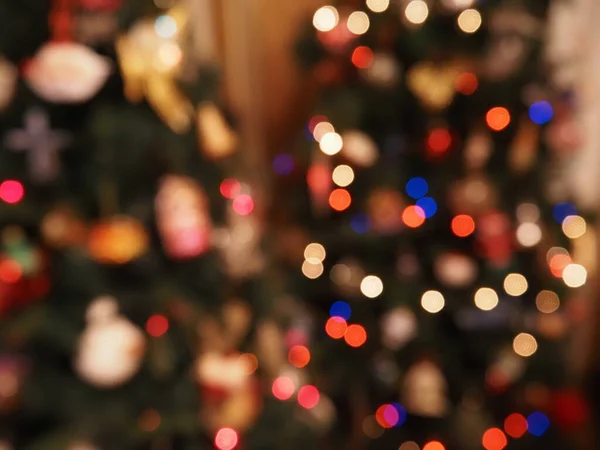 Christmas Tree Lights Blur Background Texture — Foto Stock