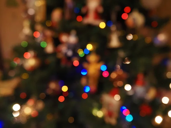 Christmas Tree Lights Blur Background Texture — Foto Stock