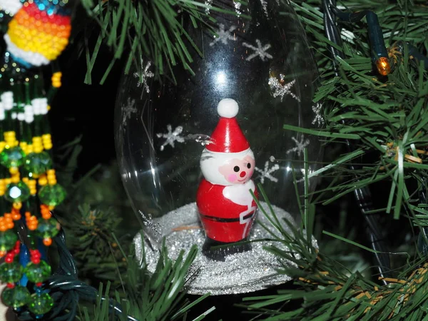 Noël Sapin Verre Fait Main Détail Balle Artisanale — Photo