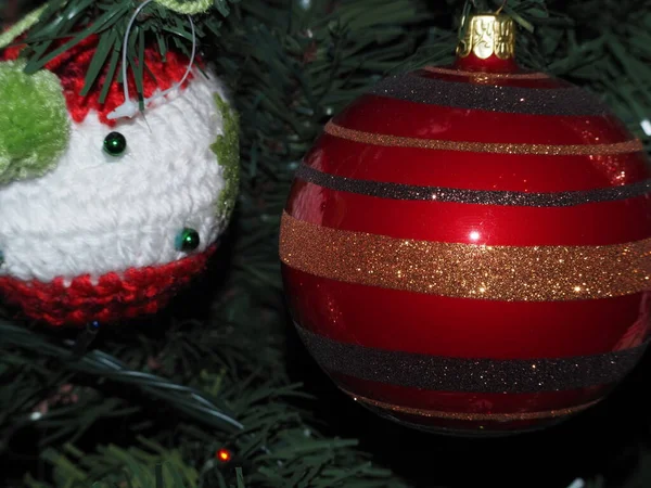 Natale Albero Natale Vetro Fatto Mano Dettaglio Palla Artigianale — Foto Stock