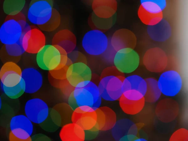 Christmas Tree Lights Blur Background Texture — 图库照片