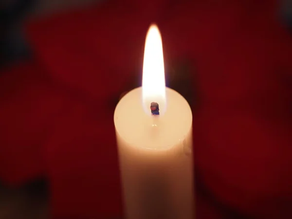 Christmas Xmas Candles Table — 图库照片