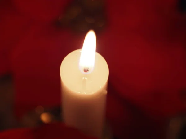 Christmas Xmas Candles Table — 图库照片