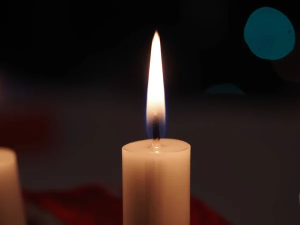 Christmas Xmas Candles Table — 图库照片