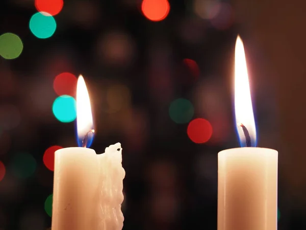 Christmas Xmas Candels Table — 图库照片