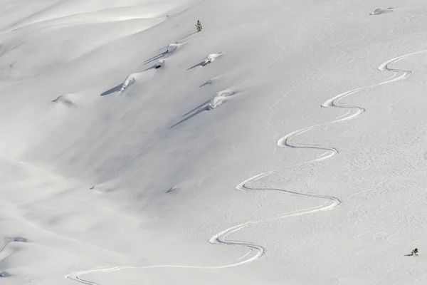 Nebeské Tratě Lyžování Italských Dolomitech Zimní Sněhové Sezóně — Stock fotografie