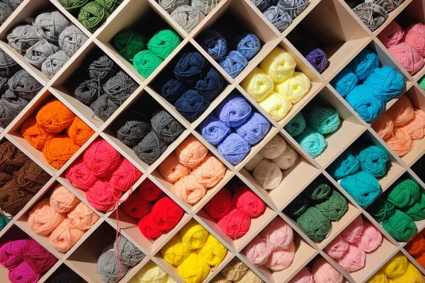 Many Different Colors Wool Ball Clews — Stok fotoğraf